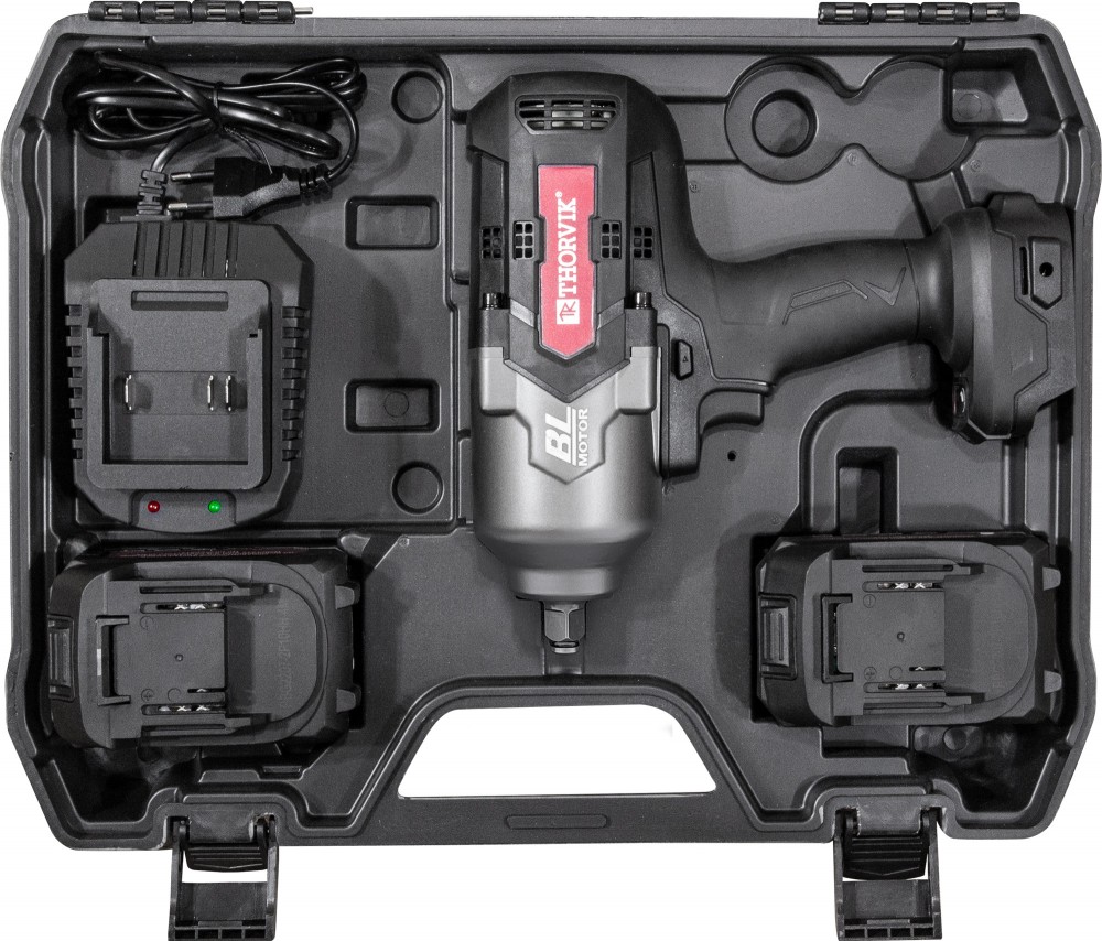 BBIW121700 Гайковерт ударный аккумуляторный бесщёточный 1/2"DR, 21В, 1700 Нм THORVIK BBIW121700