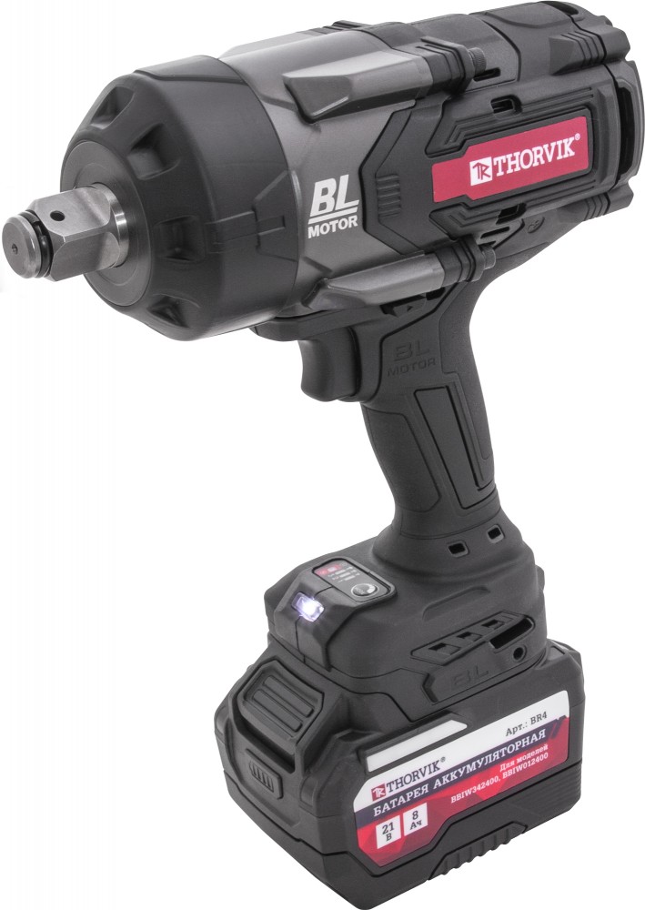 BBIW342400 Гайковерт ударный аккумуляторный бесщёточный 3/4"DR, 21В, 2400 Нм THORVIK BBIW342400