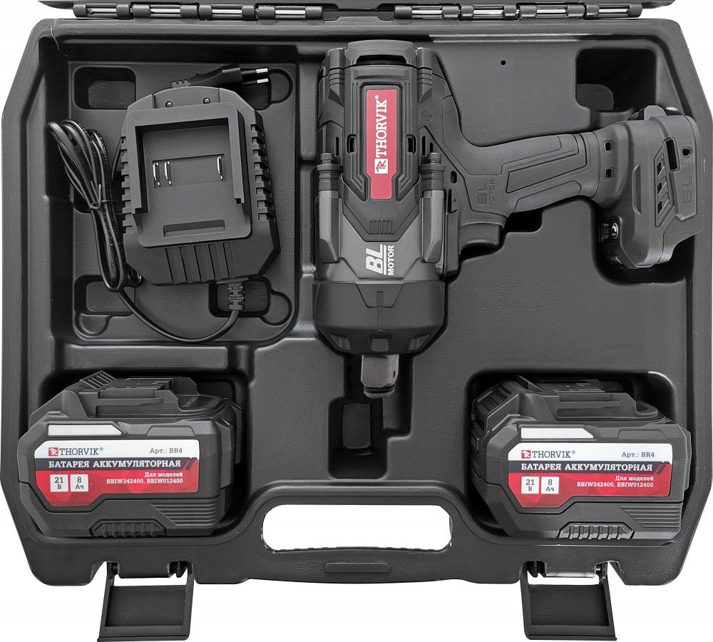 BBIW342400 Гайковерт ударный аккумуляторный бесщёточный 3/4"DR, 21В, 2400 Нм THORVIK BBIW342400