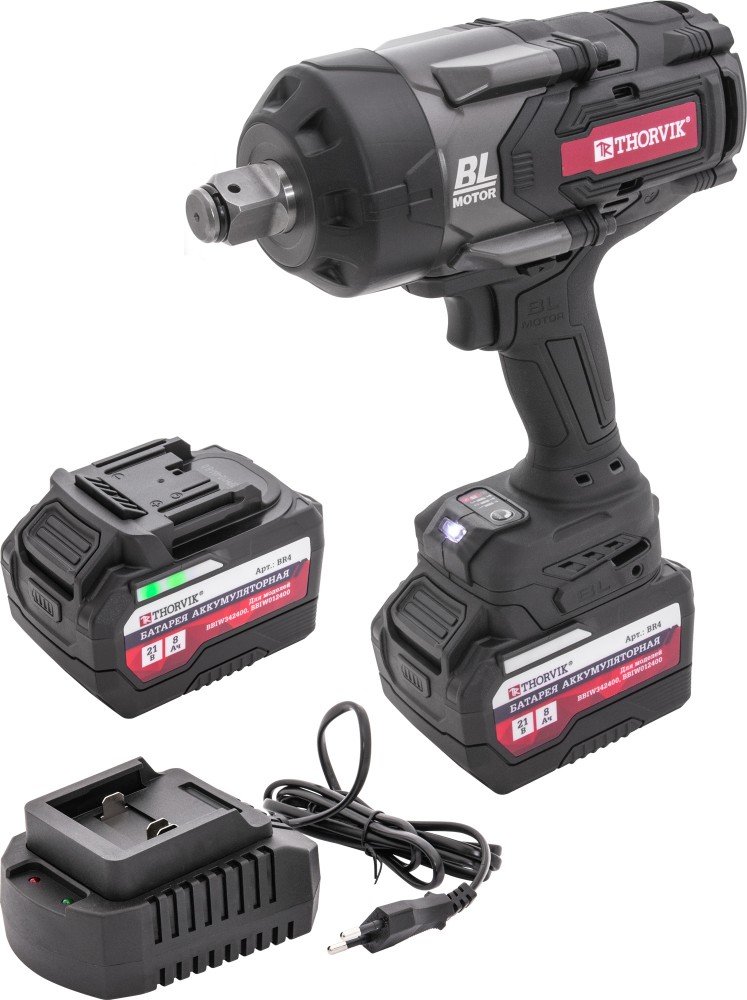 BBIW342400 Гайковерт ударный аккумуляторный бесщёточный 3/4"DR, 21В, 2400 Нм THORVIK BBIW342400