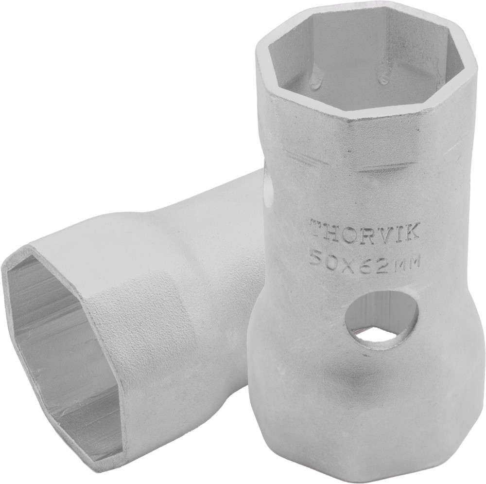 BS8P5062 Ключ трубчатый ступичный восьмигранный двусторонний, 50х62 мм, 130 мм THORVIK BS8P5062