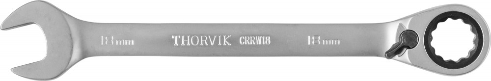 CRRW18 Ключ гаечный комбинированный трещоточный с реверсом, 18 мм THORVIK CRRW18