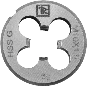 MDG305 Плашка D-DRIVE круглая ручная с направляющей в наборе М3х0.5, HSS, Ф25х9 мм THORVIK MDG305