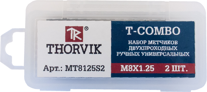 MT1415S2 Набор метчиков T-COMBO двухпроходных ручных универсальных М14х1.5, HSS-G, 2 шт. THORVIK MT1415S2