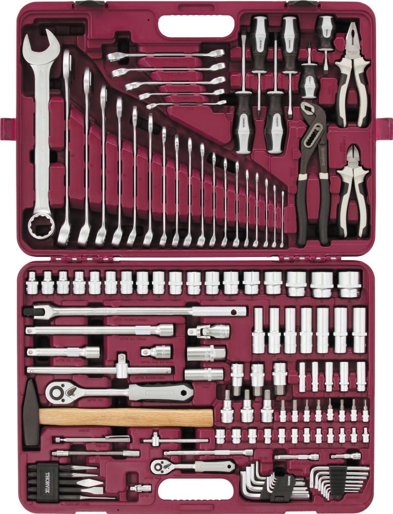 UTS0128 Набор инструмента универсальный 1/4", 1/2"DR, 128 предметов THORVIK UTS0128